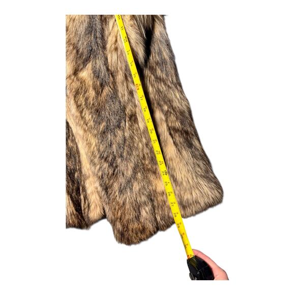 VTG REAL FOX FUR COAT WOMENS 40 brown beige Luxury mob wife - Picture 5 of 17